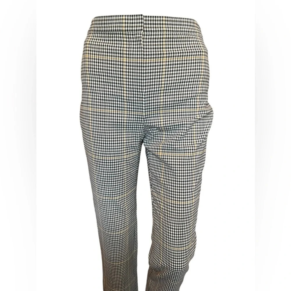 Theory Womens Ivory Multi Dale Portland Plaid Ankle Cropped Straight Pants - Picture 6 of 15